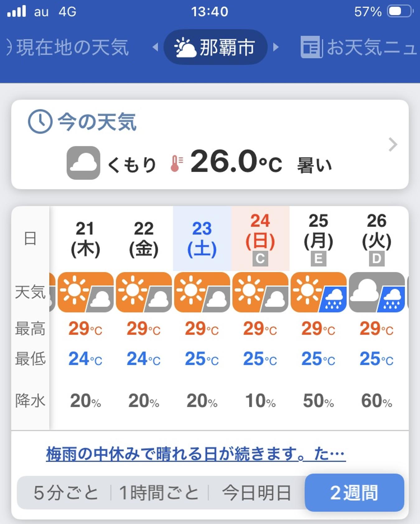 再来週の天気予報